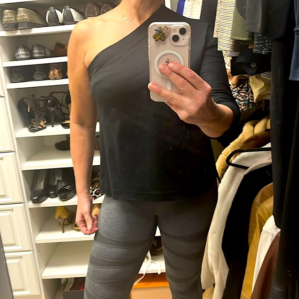 One shoulder women’s blouse, black size Small